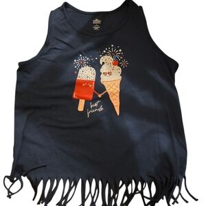 Way To Celebrate! Patriotic Girls Tank Top, Navy, Size L (10-12)